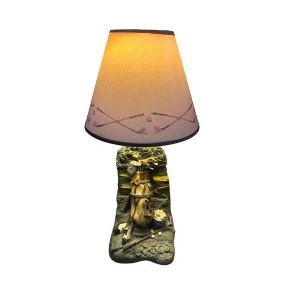 Vintage 1993 Figi Graphics Golf Themed Desk/Table Lamp - Picture 1 of 7